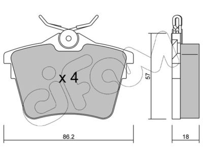 Brake Pad Set, disc brake CIFAM 822-602-0