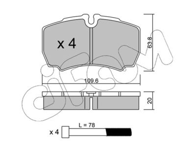 Brake Pad Set, disc brake CIFAM 822-604-0