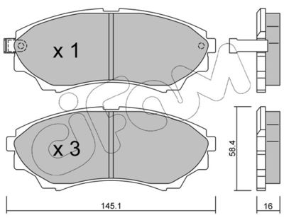 Brake Pad Set, disc brake CIFAM 822-610-0