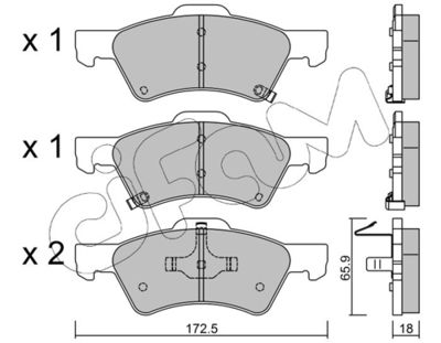 Brake Pad Set, disc brake CIFAM 822-623-0