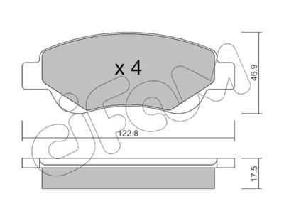 Brake Pad Set, disc brake CIFAM 822-637-0
