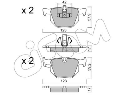 Brake Pad Set, disc brake CIFAM 822-643-0