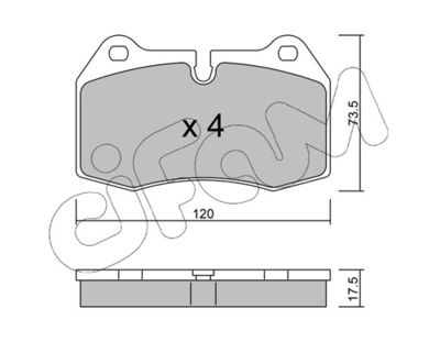 Brake Pad Set, disc brake CIFAM 822-645-0