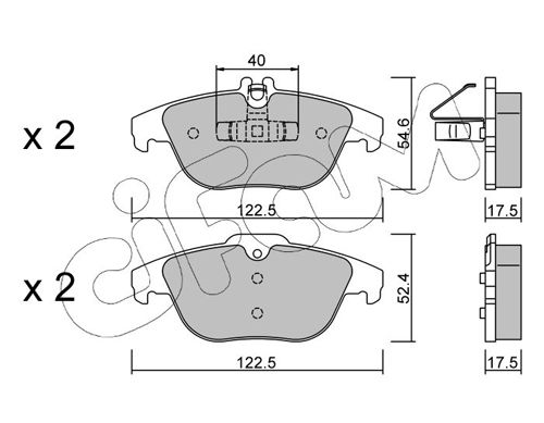 CIFAM 822-666-2 Brake Pad Set, disc brake