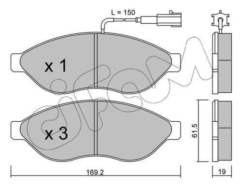 CIFAM 822-708-0 Brake Pad Set, disc brake
