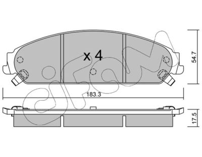 Brake Pad Set, disc brake CIFAM 822-717-0