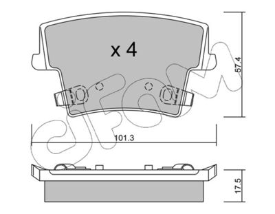 Brake Pad Set, disc brake CIFAM 822-718-0