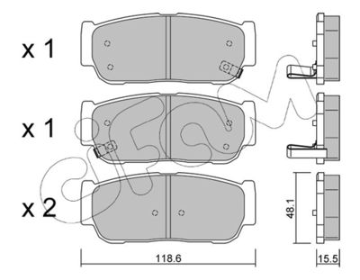Brake Pad Set, disc brake CIFAM 822-727-0
