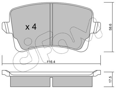 Brake Pad Set, disc brake CIFAM 822-776-0