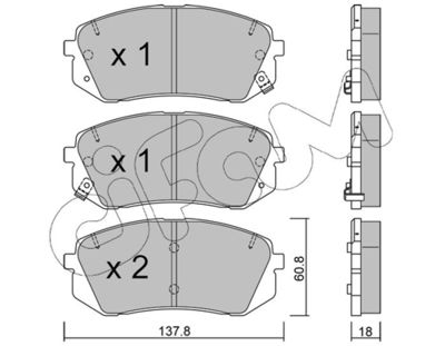Brake Pad Set, disc brake CIFAM 822-783-1