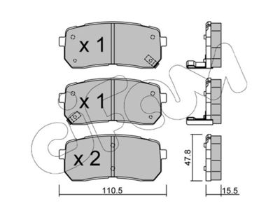 Brake Pad Set, disc brake CIFAM 822-786-0
