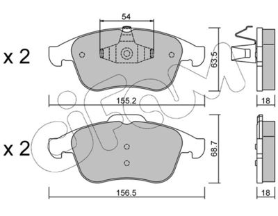 Brake Pad Set, disc brake CIFAM 822-803-0