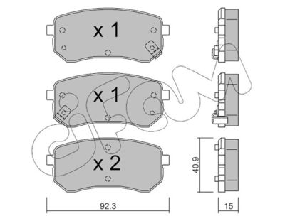 Brake Pad Set, disc brake CIFAM 822-815-0
