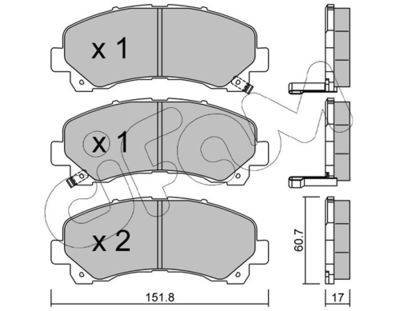 Brake Pad Set, disc brake CIFAM 822-902-0