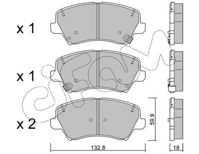 Brake Pad Set, disc brake CIFAM 822-944-0