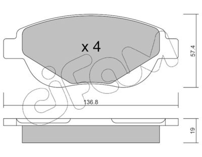 Brake Pad Set, disc brake CIFAM 822-948-0