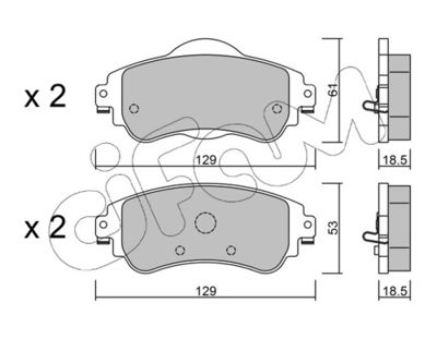 Brake Pad Set, disc brake CIFAM 822-949-0