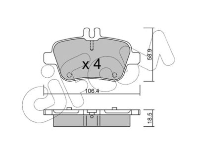 Brake Pad Set, disc brake CIFAM 822-966-0