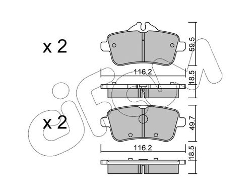 CIFAM 822-968-0 Brake Pad Set, disc brake