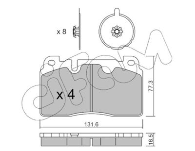 Brake Pad Set, disc brake CIFAM 822-979-0-141