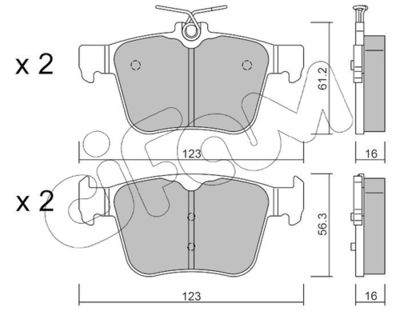 Brake Pad Set, disc brake CIFAM 822-981-0
