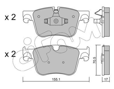 Brake Pad Set, disc brake CIFAM 822-985-0