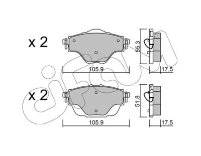 Brake Pad Set, disc brake CIFAM 822-988-0