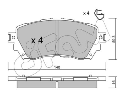 Brake Pad Set, disc brake CIFAM 822-994-0