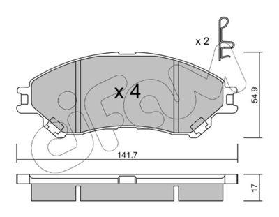 Brake Pad Set, disc brake CIFAM 822-996-0