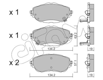 Brake Pad Set, disc brake CIFAM 822-998-0