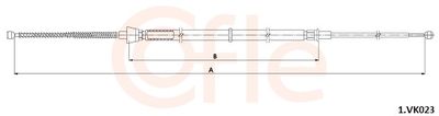 Cable Pull, parking brake COFLE 1.VK023
