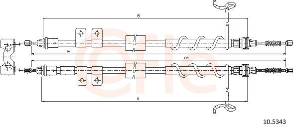 COFLE 10.5343 Cable Pull, parking brake