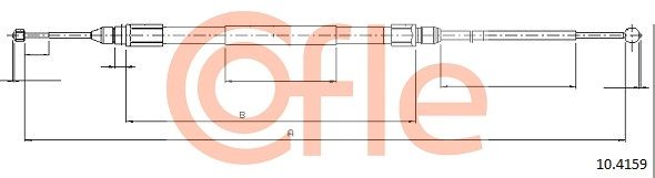 COFLE 10.4159 Cable Pull, parking brake