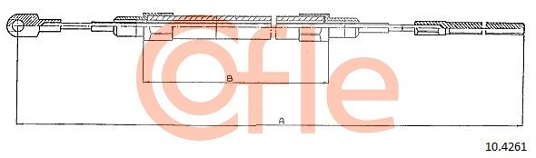 COFLE 10.4261 Cable Pull, parking brake