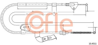 Cable Pull, parking brake COFLE 10.4511