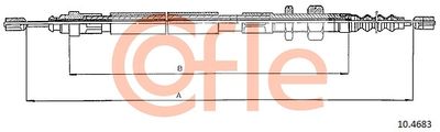 Cable Pull, parking brake COFLE 10.4683