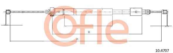 COFLE 10.4707 Cable Pull, parking brake