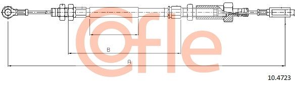 COFLE 10.4723 Cable Pull, parking brake