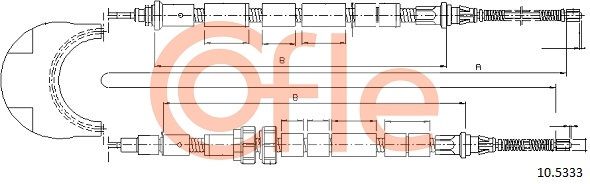 COFLE 10.5333 Cable Pull, parking brake