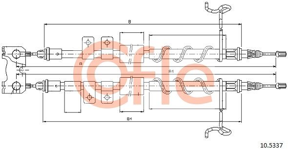 COFLE 10.5337 Cable Pull, parking brake