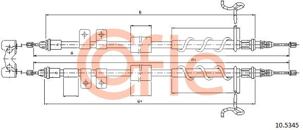 COFLE 10.5345 Cable Pull, parking brake