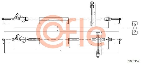 COFLE 10.5357 Cable Pull, parking brake