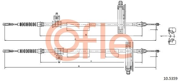 COFLE 10.5359 Cable Pull, parking brake