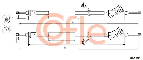 COFLE 10.5364 Cable Pull, parking brake