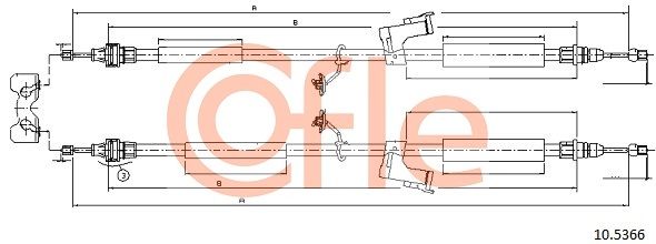 COFLE 10.5366 Cable Pull, parking brake