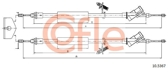 COFLE 10.5367 Cable Pull, parking brake