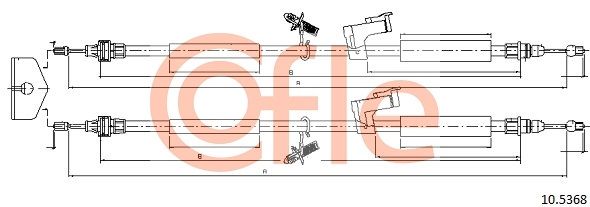 COFLE 10.5368 Cable Pull, parking brake