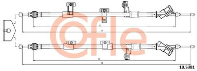 Cable Pull, parking brake COFLE 10.5381