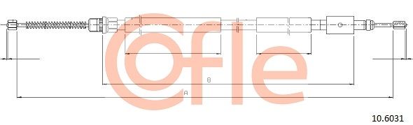 COFLE 10.6031 Cable Pull, parking brake