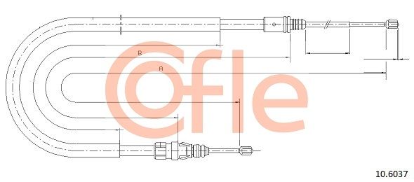 COFLE 10.6037 Cable Pull, parking brake